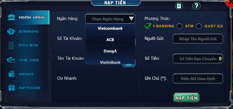 Nạp Tiền B52Club Các Hình Thức Nạp Tiền B52Club Phổ Biến