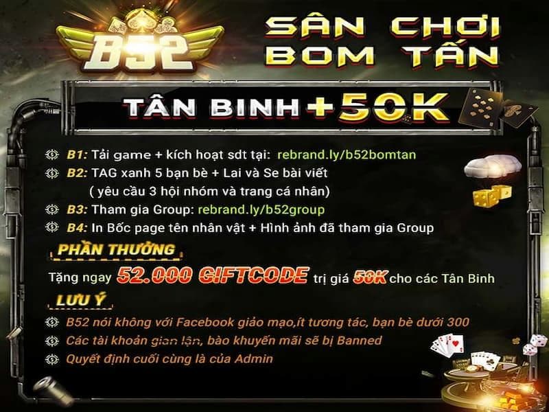 Khuyến mãi B52Club Các loại khuyến mãi B52Club dành cho người chơi