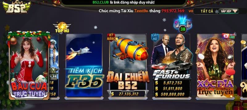 Đăng ký B52club Các trò chơi nổi bật tại B52club