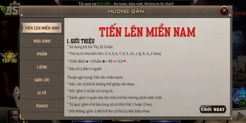 Tiến Lên Miền Nam B52Club Cách chơi Tiến Lên Miền Nam B52Club