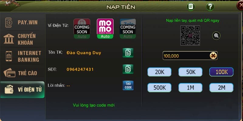 Nạp Tiền B52Club Hướng Dẫn Nạp Tiền B52Club Từng Bước