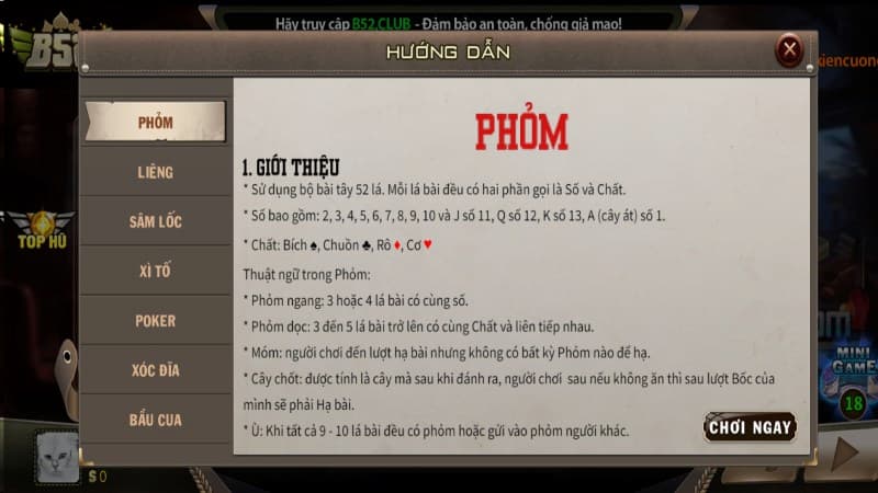 Phỏm B52Club Tại sao phỏm B52Club lại hấp dẫn người chơi?